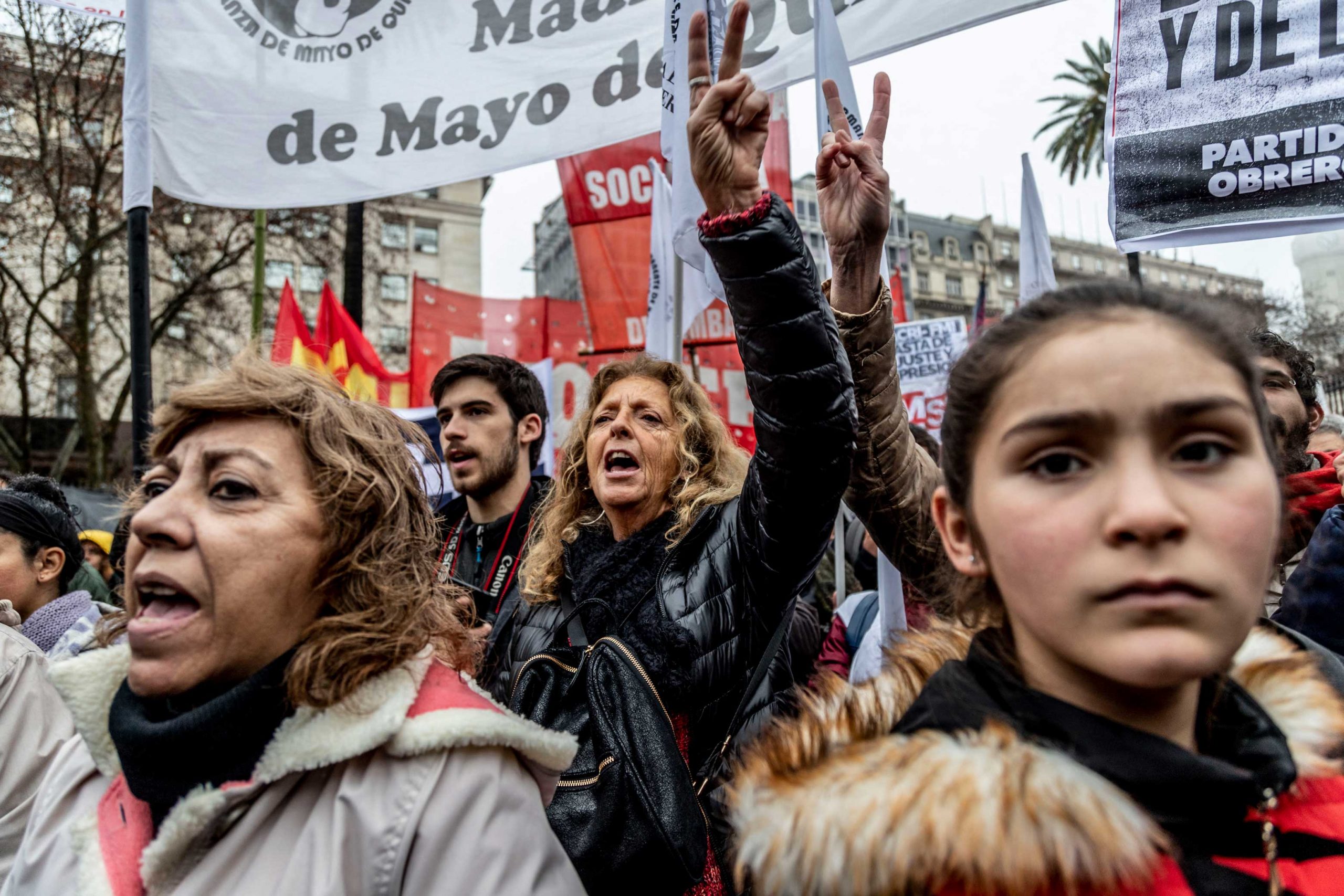 Protesters at the annual Madres de la Plaza de Mayo